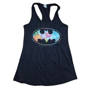 DC Comics Batman Tropical Logo Tank Top Black Size Medium
